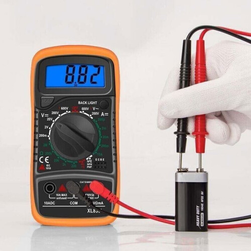 XL830L Digital Multimeter, 2000 Counts, Mini Multimeter, Battery Tester, Current, Voltage, AC/DC, Resistance, Buzzer, Transistor