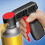 The trigger-activated spray paint gun features an ergonomically designed gun handle. 1