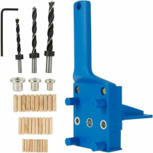 Gabarit de perçage pour tourillons 41 pièces, guide pour tourillons en bois 6/8/10 mm, kit de perçage avec outil de centrage