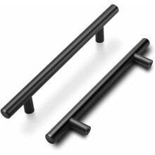 Set van 15 zwarte keukenkastgrepen, 160 mm, met gatenafstand van 160 mm.