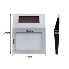 YUENFONG Éclairage solaire LED pour numéro de maison en acier inoxydable avec interrupteur crépusculaire (argenté)