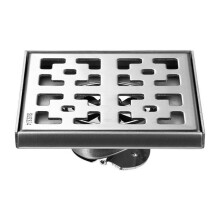 Bonde de douche - GRANDE HAUTEUR - 15 x 15 cm - Acier inoxydable - Grille amovible - Plusieurs couleurs
