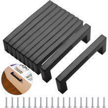 Küchengriff, Badezimmerschrank, Schublade, Schrank, flacher Vierkantgriff, 10-teiliges Set, mattschwarz