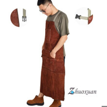 Professional welder's apron in wear-resistant cowhide leather, heat-insulating, flame-retardant, multiple colors YYV
