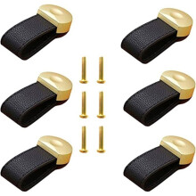 Poignées en cuir - GRANDE HAUTEUR - Lot de 6 - Design moderne - Plusieurs couleurs - Vis incluses