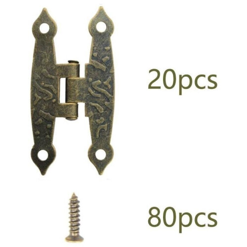 Retro-Scharniere – LARGEIGHT – 20er-Pack – Metall – Bronzefarben – Dekorativ 1