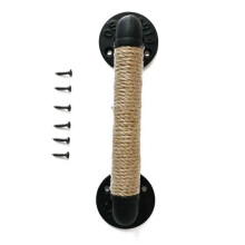 Poignée de meuble style industriel en tuyaux, poignée de porte coulissante en bois noir style grange antique, poignée en corde