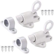 Deux loquets en aluminium avec ressorts de sécurité pour fenêtres, portes de placard et portes-fenêtres