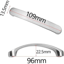 Meubelgreep - LARGEIGHT - Set van 6 - Zilver - Hartafstand 96 mm - Modern design