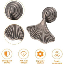 Poignée en forme de feuille de ginkgo, 4 poignées pendantes en nickel antique, quincaillerie de tiroir à un trou, poignée en zinc