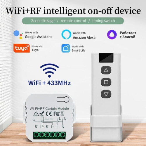 RF Connected Roller Shutter Module Remote Control Percentage Switch Alexa Google Home Remote Control Label 1