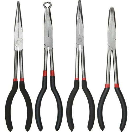 Ensemble de 4 pinces à bec long de 28 cm (11 pouces) pour diverses utilisations PZCC