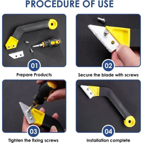 Grout Scraper, Grout Cleaning Tool Set with 5 Replacement Blades, Tile Grout Removal