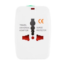 Plug adapter - ZVD - Universal - AU/UK/US/EU - Flame-retardant ABS - Surge protection
