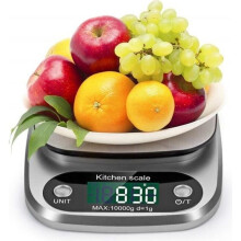 Bilancia da cucina - ZGEER - Elettronica - 10 kg - Precisione 1 g - Display LCD - Argento