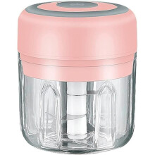 Mini Electric Food Chopper - Home Use with Two Blades - Pink