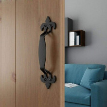 Poignée de porte de grange | Poignée de porte en fer noir | Poignée de porte coulissante en fonte avec vis