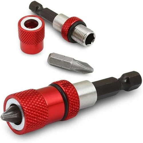 Magnetic 1/4" Hex Bit Holders, Adjustable Depth Stop for Plasterboard Screwdriver 1