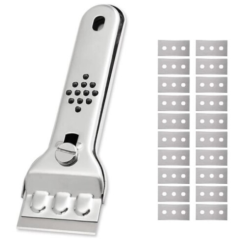 AQSACOKIYA Ceramic Hob Scraper - Ceramic Hob Scraper with 20 Blades for Effective Cleaning