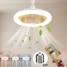 Ventilateur de plafond MHZB - avec éclairage LED intégré et télécommande, petit ventilateur pour cuisine et salon, ventilateur de