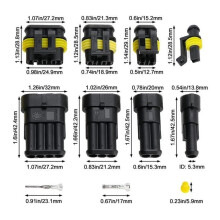 Kit de connecteurs RAN pour câbles, assortiment de bornes femelles et mâles étanches pour câblage automobile.