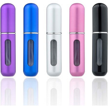 Pack of 5 refillable 5ml perfume atomizers, mini portable refillable spray bottle for travel or
