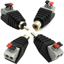 Adaptateur de connecteur à ressort audio/vidéo AV mâle/femelle, 2 paires de RCA vers 2 bornes vers horloge femelle
