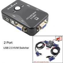 2 Port USB VGA KVM Switch Box for Keyboard Mouse Monitor Computer Sharing PC@df566