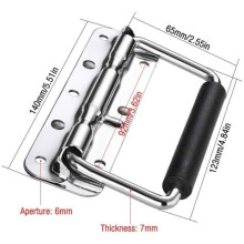 2-piece folding handle, spring-loaded box handles for hardware boxes, silver handles, carrying handle for