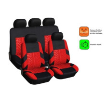 Lot de 9 housses de siège universelles en tissu rouge et noir pour banquette non séparable