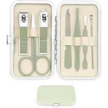 Professionele manicureset - SIGHTMARK - 7-delig - Roestvrij staal - Groen - Compact - PU-etui