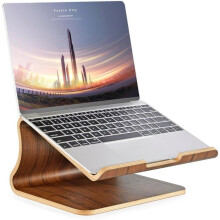 Support en bois pour ordinateur portable – Rehausseur ergonomique PC/Mac – Compatible avec MacBook Pro, bureau, confort de travail