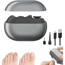 Coupe-ongles électrique intelligent 2026 pour seniors, rechargeable, silencieux avec LED, gris