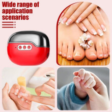 Coupe-ongles électrique automatique USB avec lumière LED et rangement, soin des ongles pour femmes, garçons et filles (rouge)