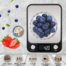 Balance de cuisine électronique haute précision 10 000 g/1 g avec écran LCD rétroéclairé, acier inoxydable, affichage numérique intelligent