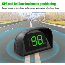 Car Head-Up Display - MICH - GPS Digital Speedometer - KM/H Display - Black - ABS - 12-24V