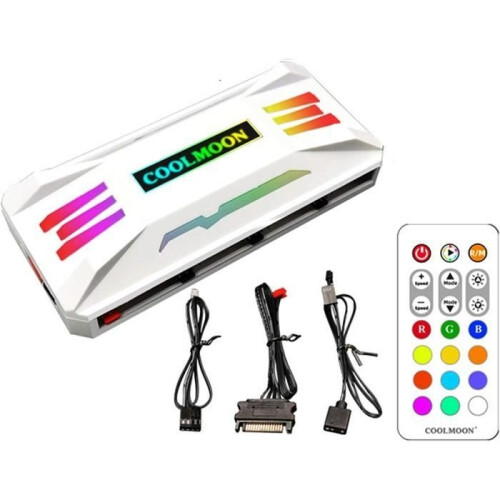 PWM Remote Fan Temperature Controller Integrator, RGB Light Adapter for Computer