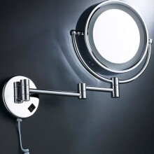 Miroir mural LED Floureon 8,5 pouces, grossissement x10, éclairé, extensible, pliable, double face, rotation à 360