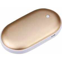 Nouveau chauffe-mains ! Chauffe-mains de poche avec chargeur USB rechargeable 5200 mAh, or, dee85