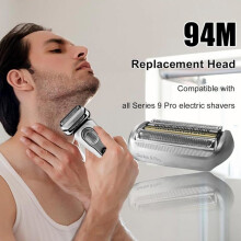 Pièce de rechange 94M Série 9 compatible avec les têtes de rasoir pour hommes Braun Razor Series 9 Pro, têtes de rechange (94M)