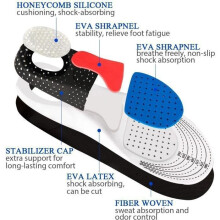 ENERGY01 - 2 Pairs of Gel Orthopedic Shock-Absorbing Insoles - Relieves Heel Spurs - Size 40-44