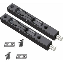 Ensemble de 2 verrous de sécurité dissimulés en acier inoxydable 304, dimensions 152 cm, couleur noire PZCC