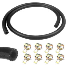 Tuyau de carburant de 1 m, diamètre 6 mm, avec 8 colliers de serrage, pour voitures et tracteurs