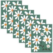 Autocollants pour voiture - Marguerite - Multicolores - PVC imperméable - Lot de 6 - Décoratifs