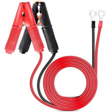 Lot de 2 pinces crocodiles, 30 A, pour chargeur de batterie de voiture 12 V/24 V, 1 m