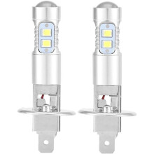 2 ampoules LED H1 6000K ultra-lumineuses 100W pour phares de voiture, feux de brouillard, feux de jour, noir, horloge