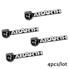 Autocollants audio 3D - Fiat - 500 500X Abarth Punto - Noir - Lot de 4 - Installation facile