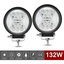 Lot de 2 projecteurs de travail LED 12 V 132 W, phares longue portée pour motos et 4x4, feux antibrouillard LED, feux de travail LED,
