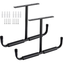 Crochet de rangement en acier pour plafond de garage, support de rangement robuste (lot de 2, noir)