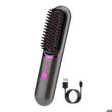 Cordless Hair Straightening Brush, Fast Heating Straightening Brush, Three Speed Adjustable Curler, Heated Comb